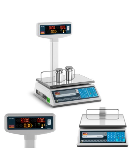 Įteisintos kainos parduotuvės svarstyklės EGE-LED TEM RS232 3kg / 1g Įteisintos kainos parduotuvės svarstyklės EGE-LED TEM RS232 3kg / 1g
