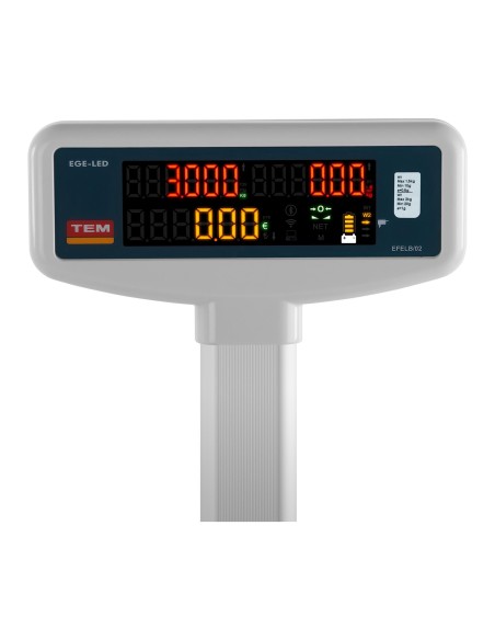 Įteisintos kainos parduotuvės svarstyklės EGE-LED TEM RS232 3kg / 1g Įteisintos kainos parduotuvės svarstyklės EGE-LED TEM RS232 3kg / 1g