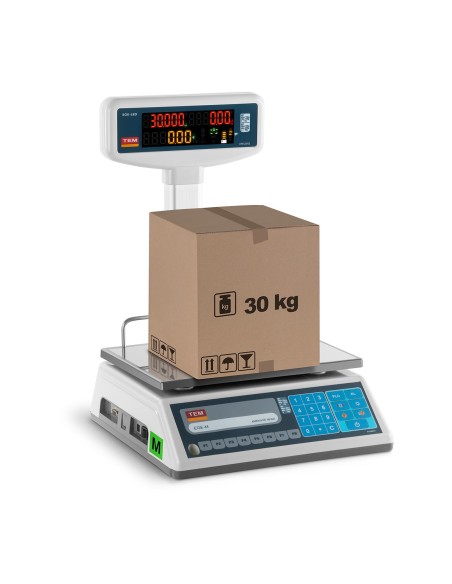 Legalizuotos kainos parduotuvės svarstyklės EGE-LED TEM RS232 30kg / 10g