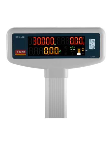 Legalizuotos kainos parduotuvės svarstyklės EGE-LED TEM RS232 30kg / 10g