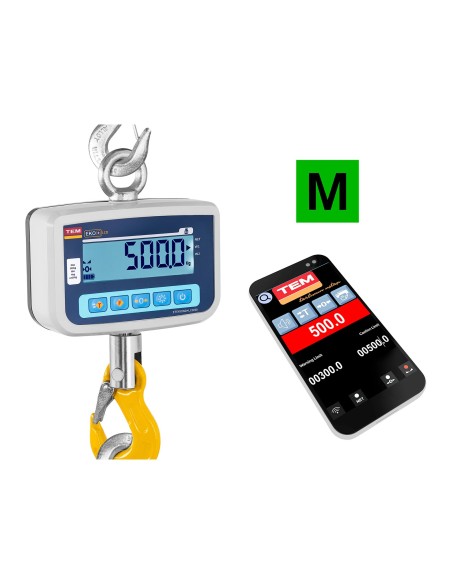 Pakabinamos svarstyklės sertifikuotos Bluetooth CEKO+ TEM 500kg / 200g Pakabinamos svarstyklės sertifikuotos Bluetooth CEKO+ TEM 500kg / 200g