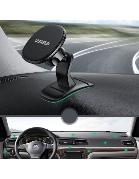 Juodas magnetinis automobilinio telefono laikiklis prietaisų skydeliui Juodas magnetinis automobilinio telefono laikiklis prietaisų skydeliui