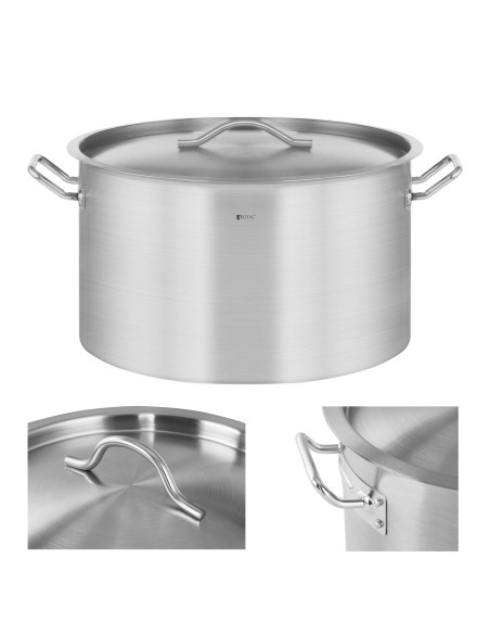 Maitinimo puodas su dangčiu, nerūdijančio plieno, indukcinei viryklei 58 L