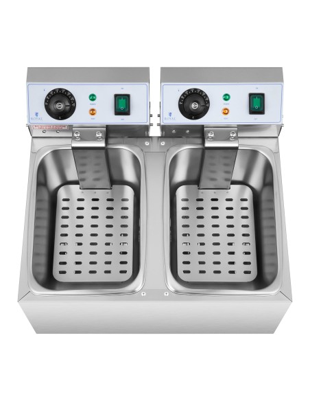 Elektrinė dviguba gruzdintuvė 230 V 2 x 3200 W 2 x 8 L Elektrinė dviguba gruzdintuvė 230 V 2 x 3200 W 2 x 8 L