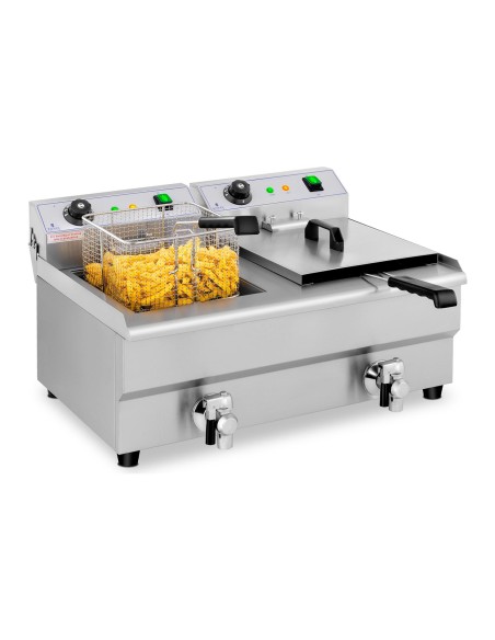 Elektrinė dviguba gruzdintuvė su čiaupu 230 V 2 x 3200 W 2 x 13 L Elektrinė dviguba gruzdintuvė su čiaupu 230 V 2 x 3200 W 2 x 13 L