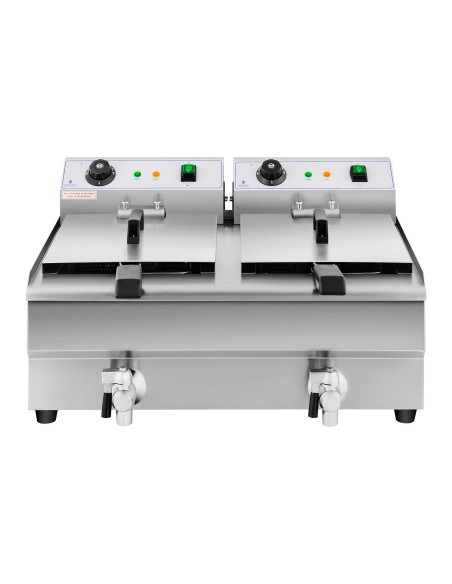 Elektrinė dviguba gruzdintuvė su čiaupu 230 V 2 x 3200 W 2 x 13 L Elektrinė dviguba gruzdintuvė su čiaupu 230 V 2 x 3200 W 2 x 13 L