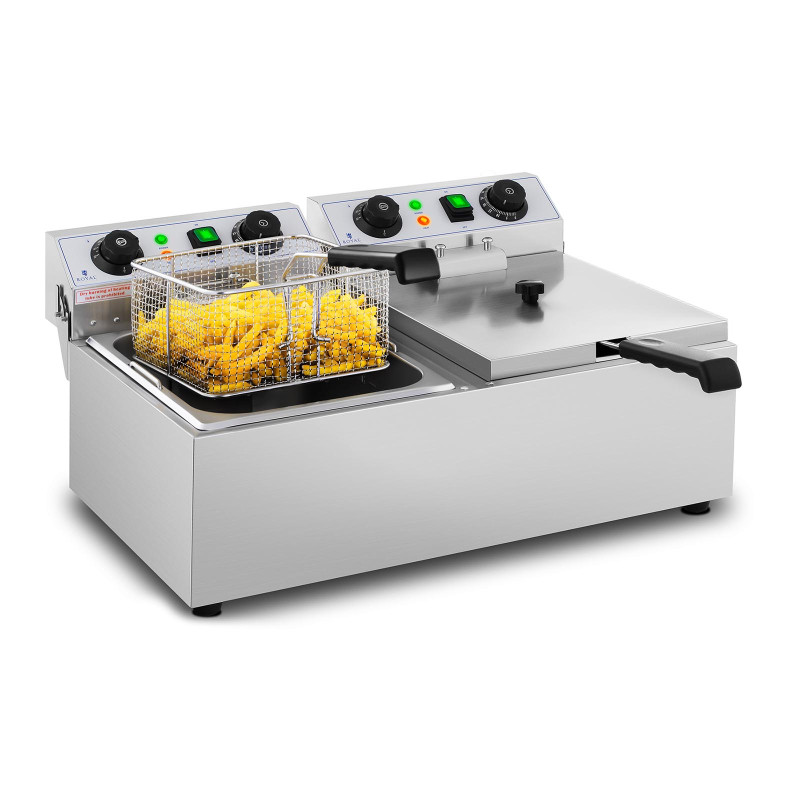 2 x 3200 W LAIKMATIS 230 V 2 x 10 L gastronominė elektrinė gruzdintuvė