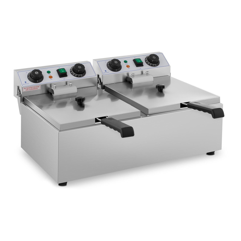 2 x 3200 W LAIKMATIS 230 V 2 x 10 L gastronominė elektrinė gruzdintuvė