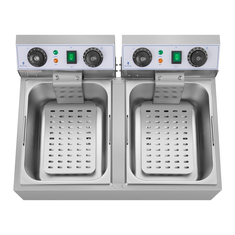 2 x 3200 W LAIKMATIS 230 V 2 x 10 L gastronominė elektrinė gruzdintuvė