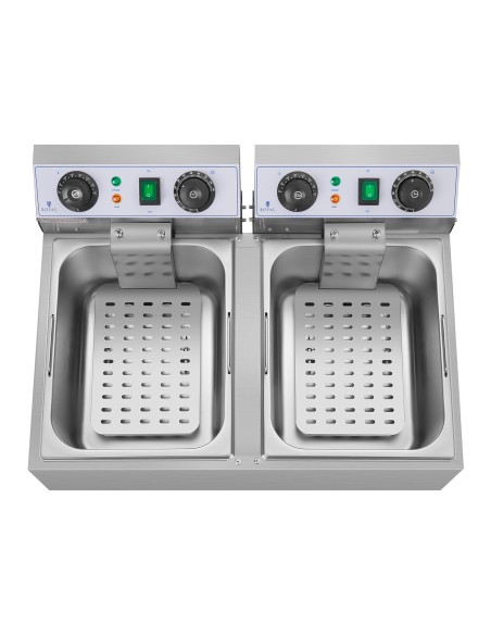 2 x 3200 W LAIKMATIS 230 V 2 x 10 L gastronominė elektrinė gruzdintuvė 2 x 3200 W LAIKMATIS 230 V 2 x 10 L gastronominė elektrinė gruzdintuvė