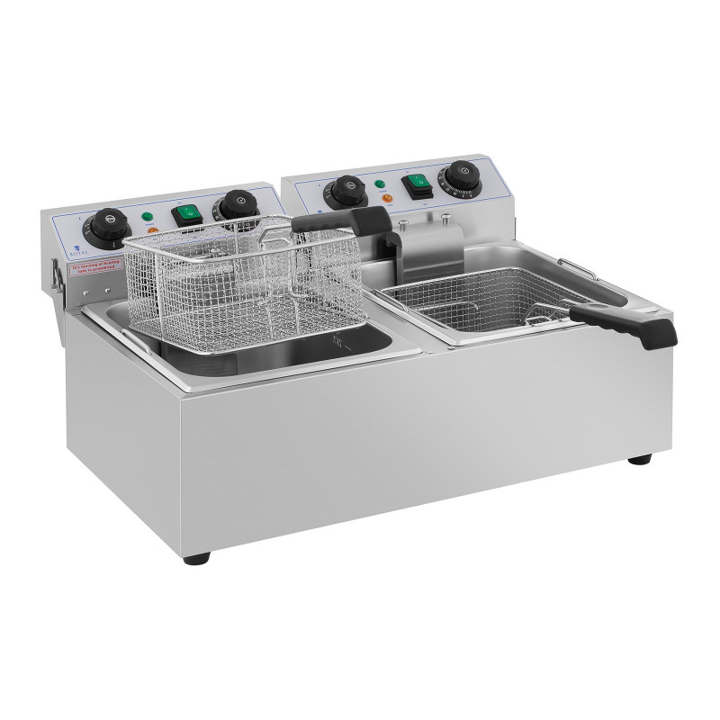 2 x 3200 W LAIKMATIS 230 V 2 x 10 L gastronominė elektrinė gruzdintuvė