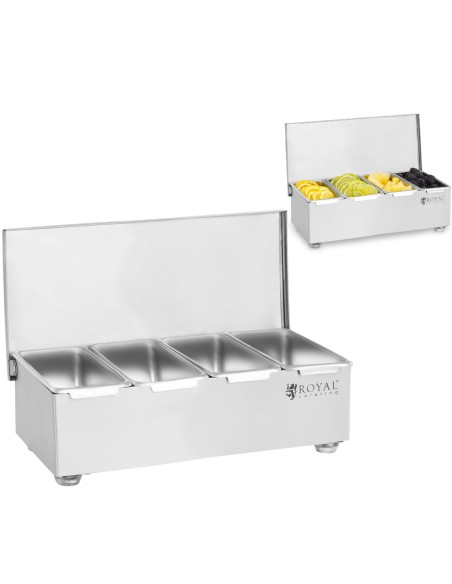 Barmeno indai priedams prie gėrimų, nerūdijančio plieno, 4 vnt. + Korpusas