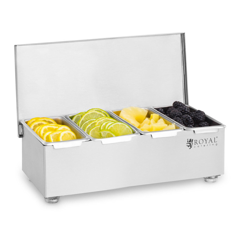 Barmeno indai priedams prie gėrimų, nerūdijančio plieno, 4 vnt. + Korpusas