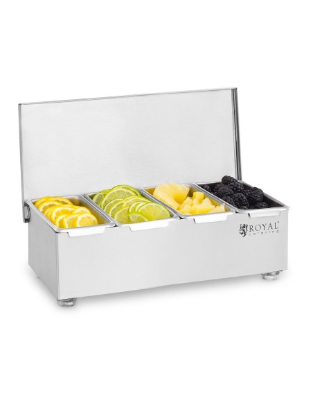 Barmeno indai priedams prie gėrimų, nerūdijančio plieno, 4 vnt. + Korpusas