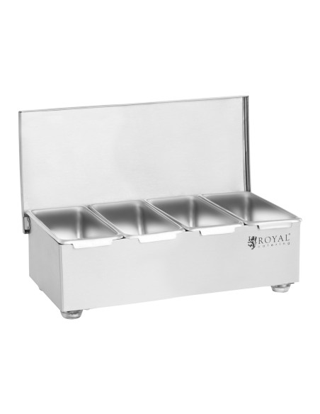 Barmeno indai priedams prie gėrimų, nerūdijančio plieno, 4 vnt. + Korpusas