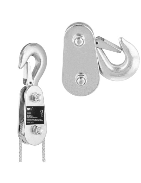 Virvės blokas gervei su karabininiu kabliu, keliamoji galia 2 t