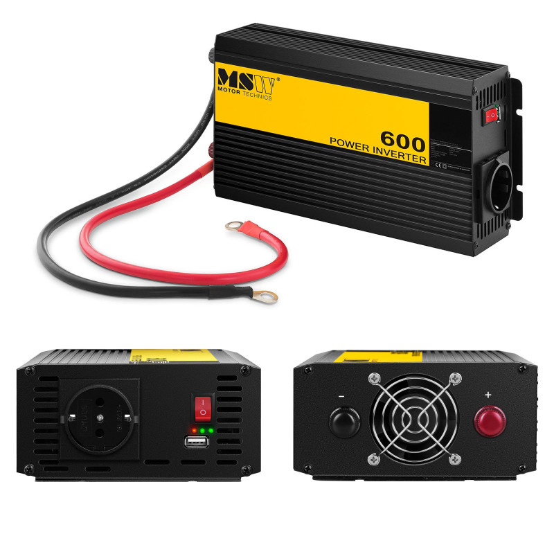Automobilio įtampos keitiklis 600/1200W akumuliatoriui