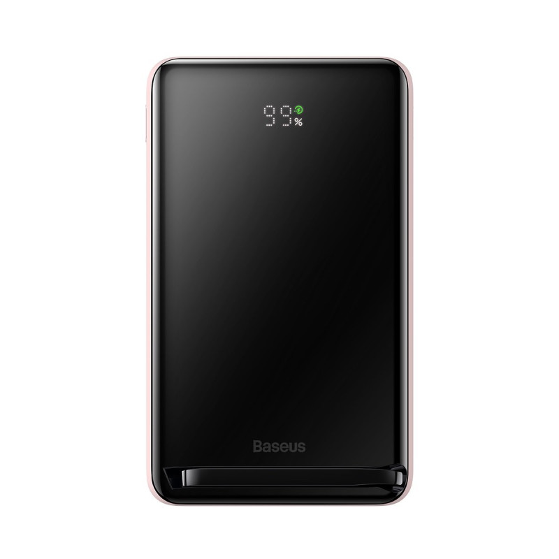 Maitinimo bankas su belaidžiu įkrovimu MagSafe 10000mAh 20W rožinė + USB-C laidas 0,5m