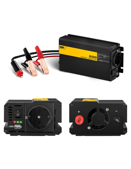 Automobilio akumuliatoriaus įtampos keitiklis 600W + Cigarečių degiklio adapteris