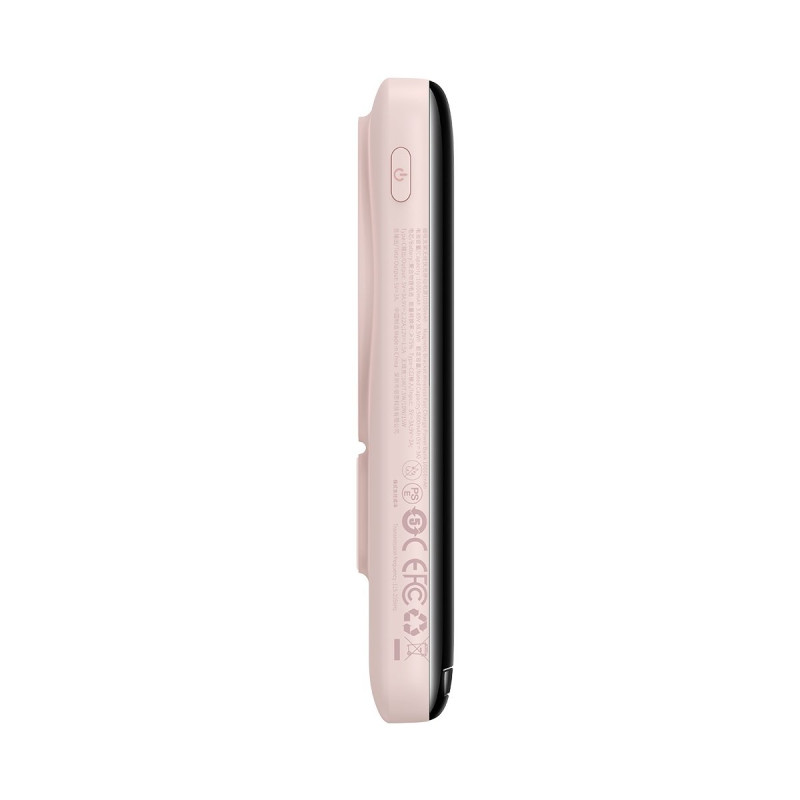 Maitinimo bankas su belaidžiu įkrovimu MagSafe 10000mAh 20W rožinė + USB-C laidas 0,5m