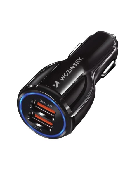 2xUSB automobilinis pakrovejas juodas