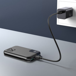 Powerbank 10000mAh 20W greitas įkrovimas 2xUSB 1xUSB-C juodas