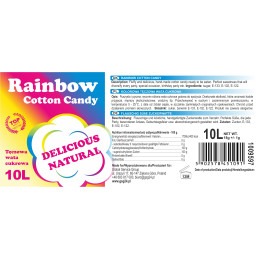 Spalvinga vaivorykštinė cukraus vata Rainbow Cotton Candy 10L
