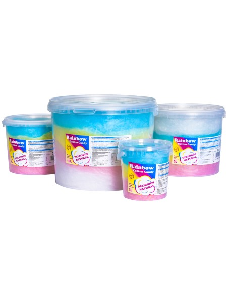Spalvinga vaivorykštinė cukraus vata Rainbow Cotton Candy 10L