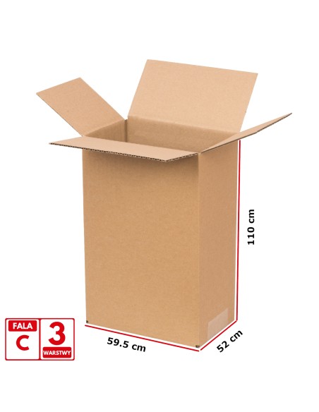 Dėžutė šiukšlių dėžei 120L FEFCO 201 3 sluoksnių 595x520x1110mm 1vnt Dėžutė šiukšlių dėžei 120L FEFCO 201 3 sluoksnių 595x520x1110mm 1vnt