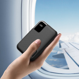 Powerbank 10000mAh 20W greitas įkrovimas 2xUSB 1xUSB-C juodas