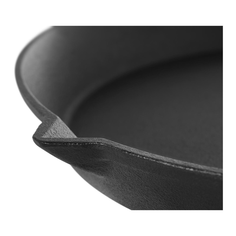 Ketaus apvali lygi keptuvė su medine rankena, sk. 30 cm