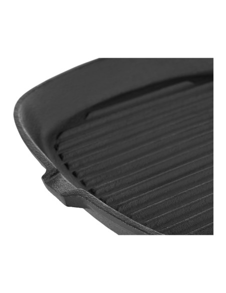 Ketaus briaunota stačiakampė keptuvė su medine rankena kepsniams 25x25cm Ketaus briaunota stačiakampė keptuvė su medine rankena kepsniams 25x25cm