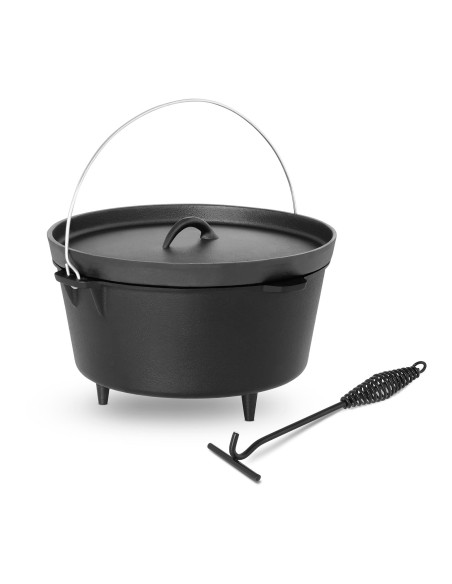 Katilinis ketaus medžioklės puodas laužo griliui sk. 31,5cm 7,2L + PĖDOS Katilinis ketaus medžioklės puodas laužo griliui sk. 31,5cm 7,2L + PĖDOS
