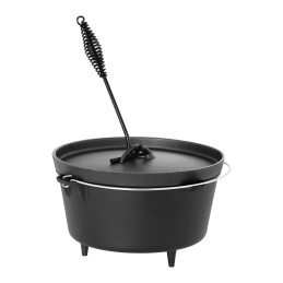 Katilinis ketaus medžioklės puodas laužo griliui sk. 31,5cm 7,2L + PĖDOS