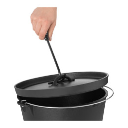 Katilinis ketaus medžioklės puodas laužo griliui sk. 31,5cm 7,2L + PĖDOS