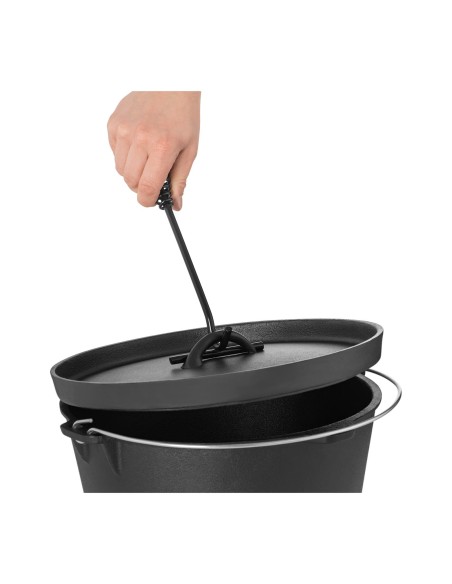 Katilinis ketaus medžioklės puodas laužo griliui sk. 31,5cm 7,2L + PĖDOS Katilinis ketaus medžioklės puodas laužo griliui sk. 31,5cm 7,2L + PĖDOS