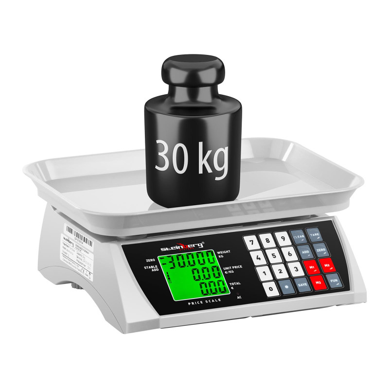 Maisto svarstyklės su atmintimi ir vienetų skaičiavimo funkcija SBS-PW-301CA 30kg / 1g