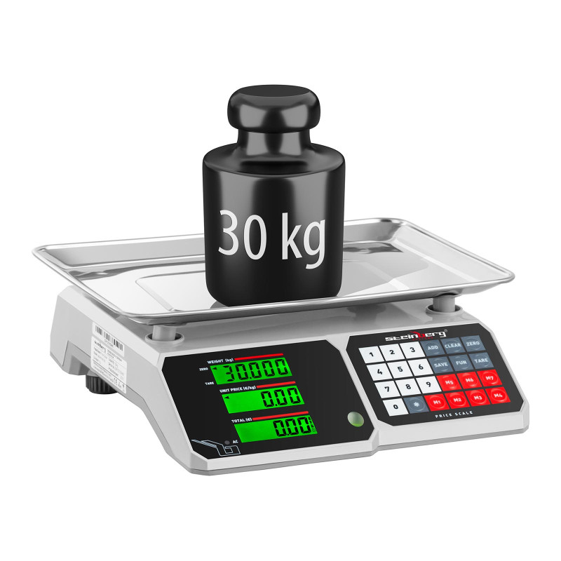 Maisto svarstyklės su atmintimi ir vienetų skaičiavimo funkcija SBS-PW-301CB 30kg / 1g