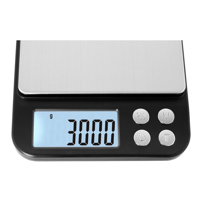 Elektroninės virtuvinės svarstyklės su vienetų skaičiavimo funkcija 3kg / 0,1g