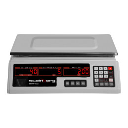 Kontrolinės svarstyklės 330x240mm maitinimo adapteris + baterija 40kg / 2g - balta