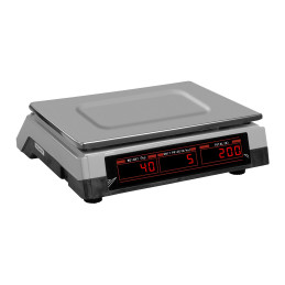 Kontrolinės svarstyklės 330x240mm maitinimo adapteris + baterija 40kg / 2g - balta