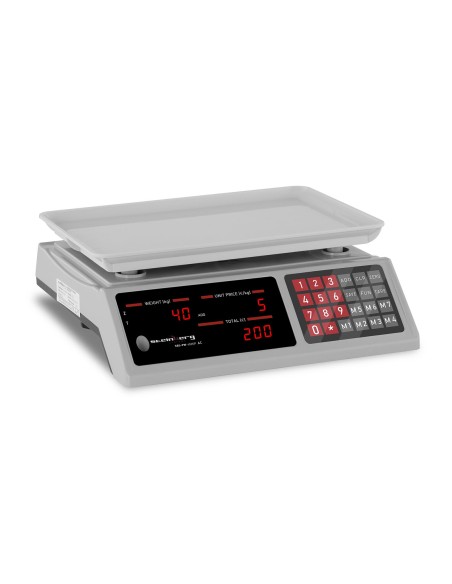 Parduotuvinių svarstyklių skaičiavimo vienetai 336x238mm maitinimo adapteris + baterija 40kg / 2g - balta Parduotuvinių svarstyklių skaičiavimo vienetai 336x238mm maitinimo adapteris + baterija 40kg / 2g - balta