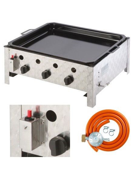 Dujinė keptuvė dujinė grilis su keptuve 3 - degiklis PELVIS 10 kW Dujinė keptuvė dujinė grilis su keptuve 3 - degiklis PELVIS 10 kW