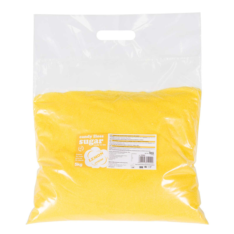 Spalvingo skonio cukrus cukraus vatai geltonos citrinos skonio 5kg