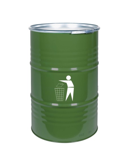 Lauko šiukšliadėžė, patvari plieninė šiukšliadėžė, 200L BARREL Lauko šiukšliadėžė, patvari plieninė šiukšliadėžė, 200L BARREL