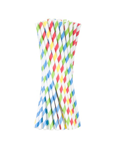 BIO ekologiški popieriniai šiaudeliai PAPER STRAWS 6/205mm - mišinys iš 24 vnt. BIO ekologiški popieriniai šiaudeliai PAPER STRAWS 6/205mm - mišinys iš 24 vnt.