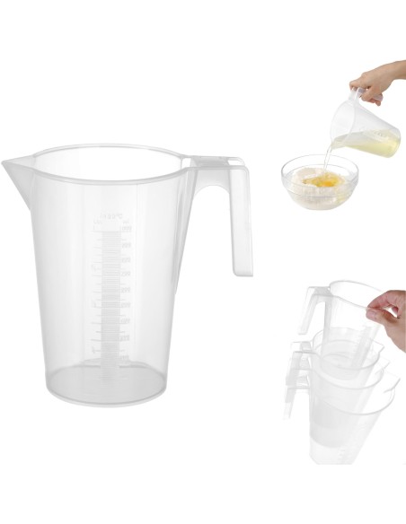Virtuvinis matavimo ąsotis su matavimo puodeliu iš polipropileno, sukraunamas 1L - HENDI 567821