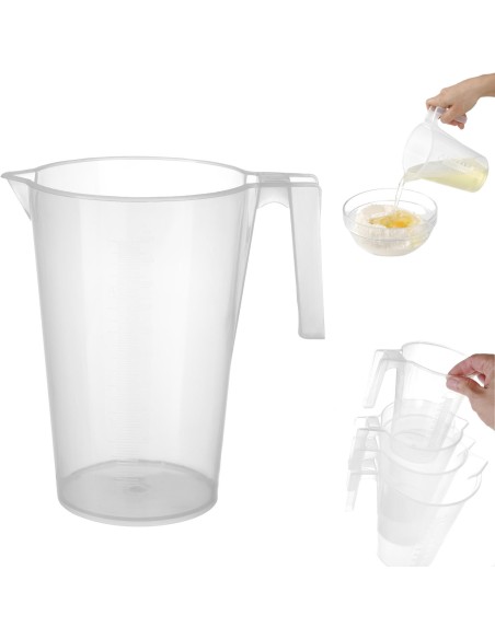 Virtuvinis matavimo ąsotis su matavimo puodeliu iš polipropileno, sukraunamas 2L - HENDI 567838