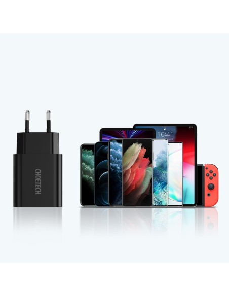 QuickCharge 3.0 18W 3A greitas įkroviklis + 1m juodas USB laidas