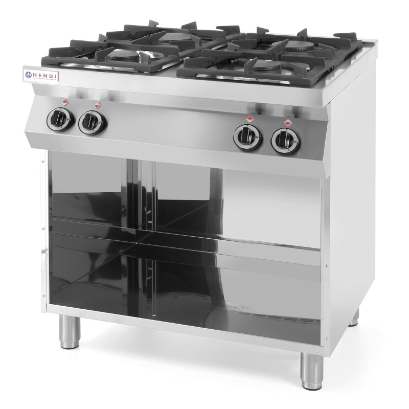 Kitchen Line 4 degiklių dujinė viryklė su atviru pagrindu, kurio plotis 800 mm 700 mm